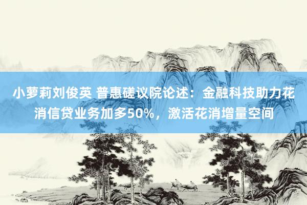 小萝莉刘俊英 普惠磋议院论述：金融科技助力花消信贷业务加多50%，激活花消增量空间